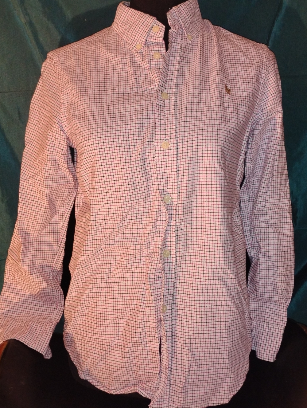 Ralph Lauren Pink and Blue Check Button-Down Shirt